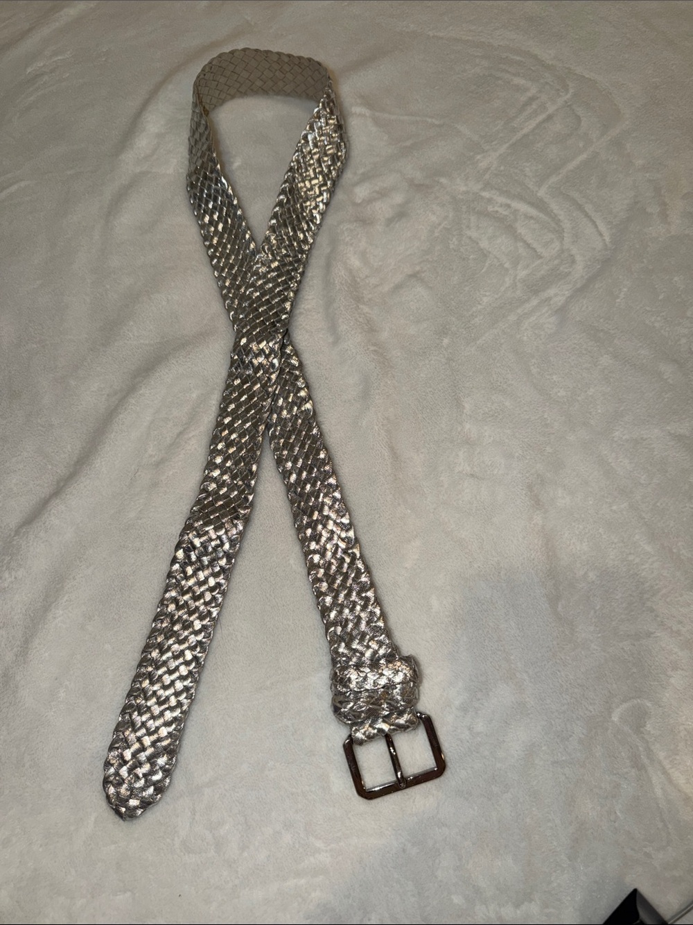 🩶Silver Woven Braided Belt